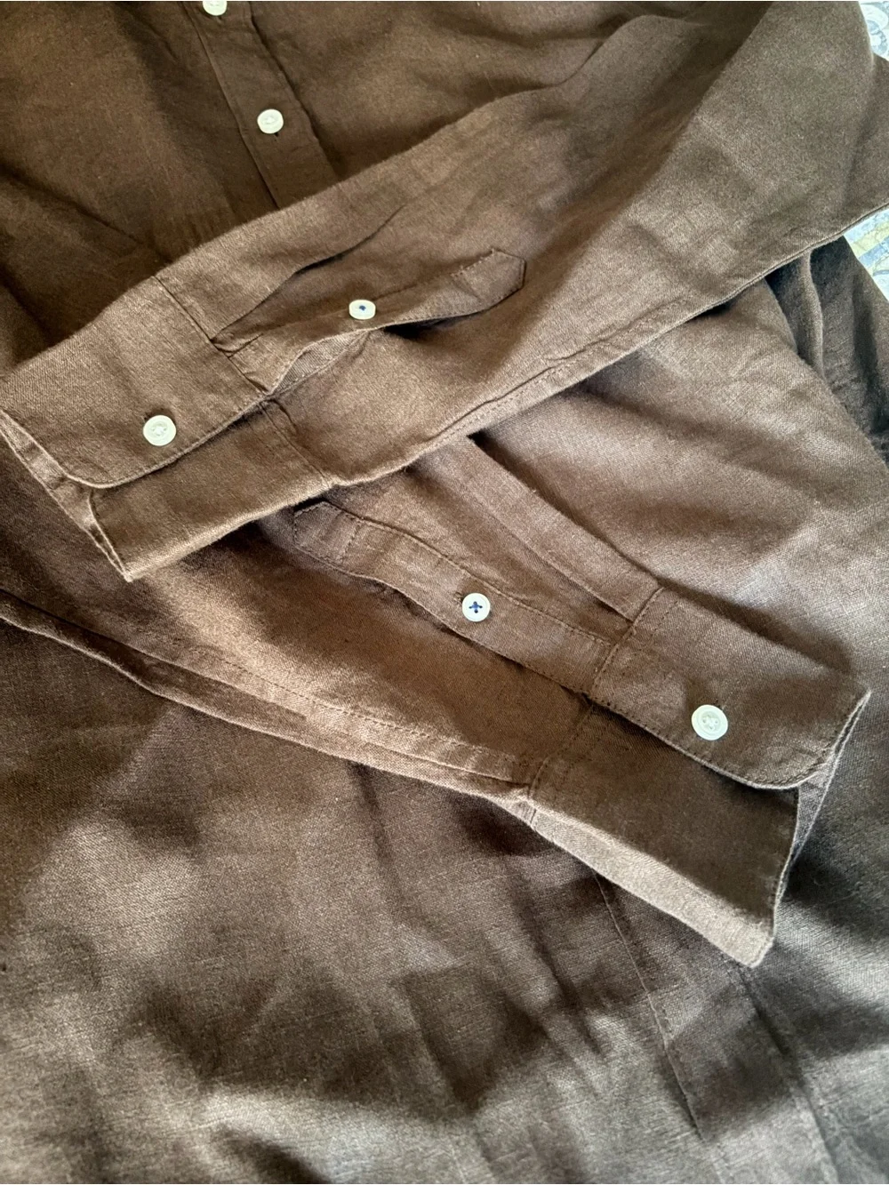 J. Crew Baird McNutt Women’s Brown Button-Up Linen Shirt, Slim, 12
